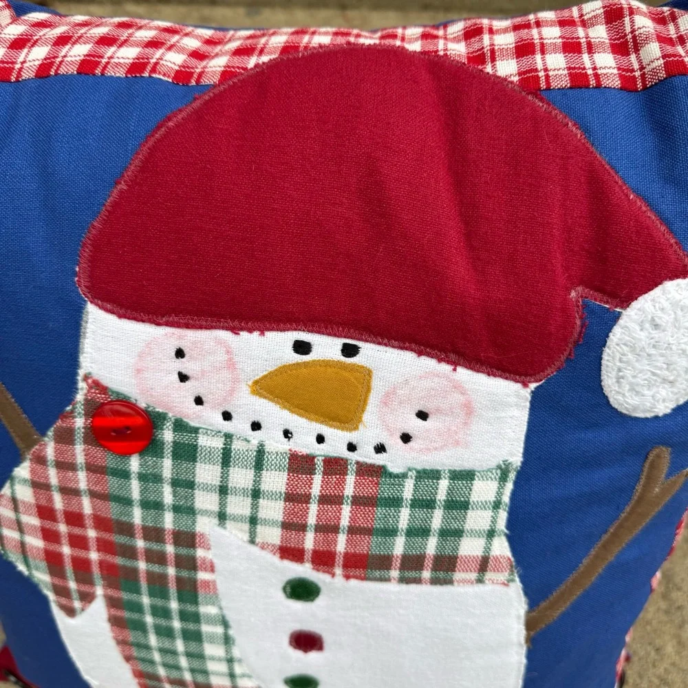 Town & Country Living Holiday Snowman Pillow Farmhouse Christmas‎ Countrycore